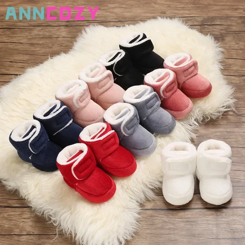 Boots 2023 Baby Newborn First Walkers baby items Fleece Bootie Winter Warm Infant Toddler Crib Shoes Classic Floor Boy shoes kid shoes