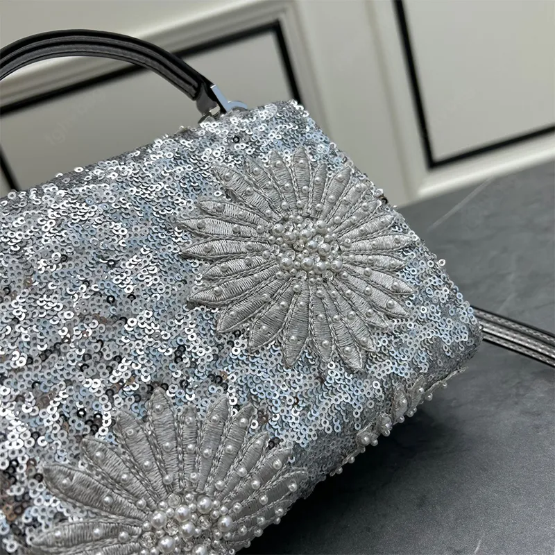 Sac de fourre-tout de luxe 3d Sac de créateur de sacs à main brodé sac à main sac à fleur de fleur en perle