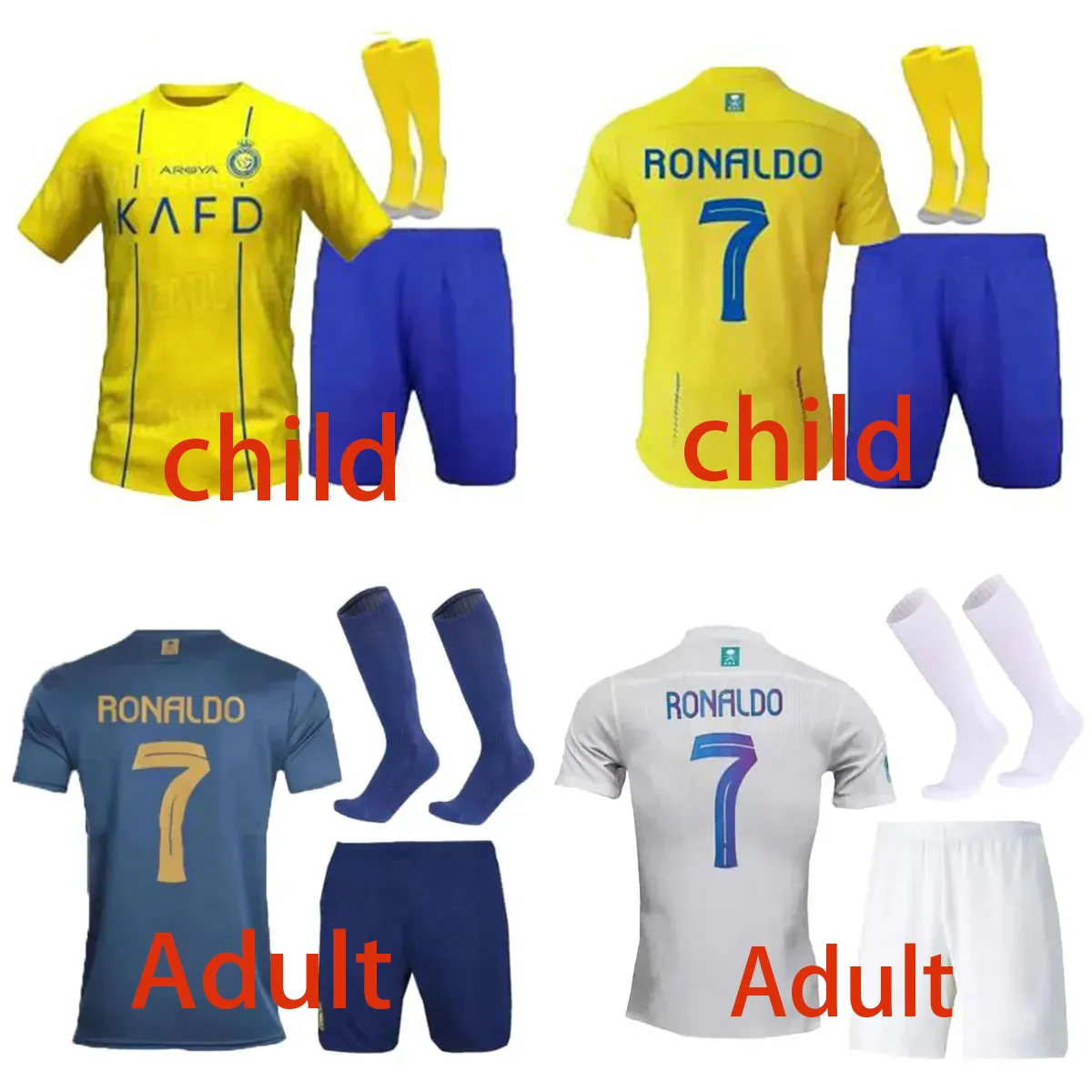 Al Nassr Jersey Cristiano Ronaldo Youth Soccer Kit 2025 Kids