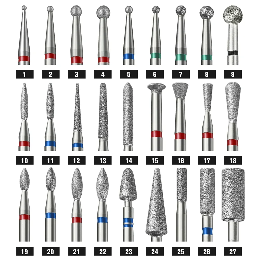 Bits Catters de fraisage en diamant pour les ongles en acrylique Bits d'ongle Professionnel Bit de coup de poing ACCESSOIRES DE NOUSSES POUR LES OUTILS DE SALON Nail