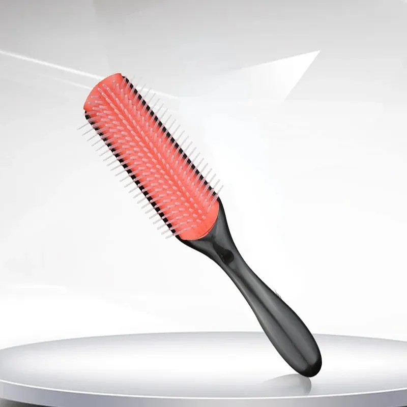 Peigne de cheveux 9 rangées démêlant les cheveux brosses de cheveux classiques de rat de rat peigne de cheveux coiffure raide curly humide cheveux du cuir chevelu massage brosse