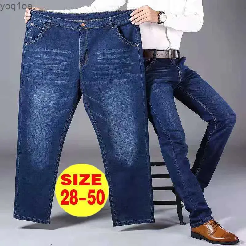 Jeans maschile jeans alla moda jeans maschile 10xl pantaloni di denim dritti pantaloni sciolti maschi più dimensioni da 50 jeans da uomo abbigliamento da uomo pantaloni casual2404