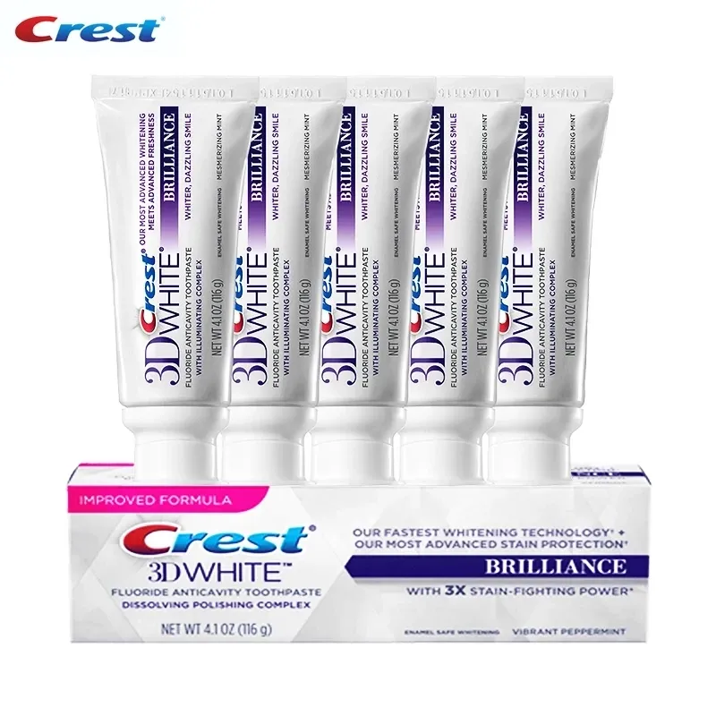 Tandkräm Crest 3d White Luxe White Glamorous Toothkräm Tandblekning Dental Tandpasta blekning Oral Hygiene 90g X5pcs