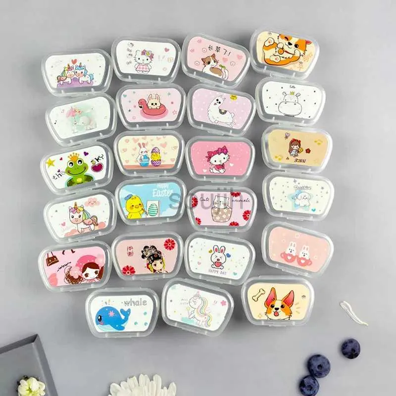 Contact Lens Accessories Cute Contact Lens Companion Double Box Tweezers Wearing Rod Mirror Glasses Women Girls Display Contact Lenses Case Accessories d240426