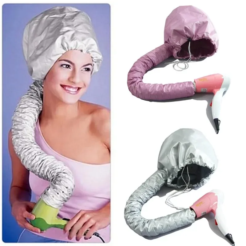 SLIVER/PINK PORTABLE Mjuk hårtorkningslock Bonnet Hood Hat Womens Blow Dryer Home Frisör Salongförsörjning Justerbart tillbehör