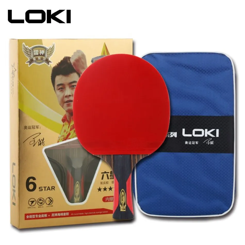 Loki 6 Star Professional Table Tennis Racket Ebony Carbon Tennis Bat Fast Attack Ping Pong Racket Arc Pingpong Rackets T1909311u