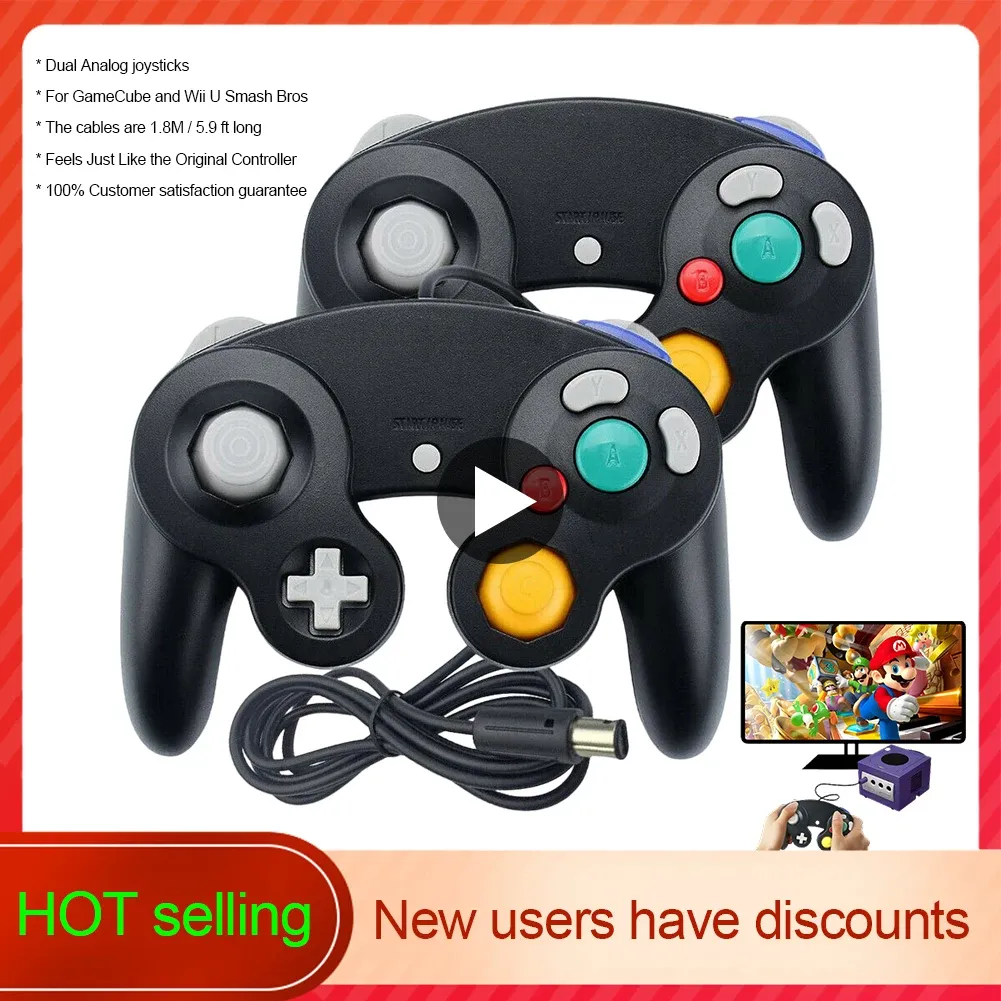 Spelare Wired GamePad för Nintend NGC GC för GameCube Controller för Wii Wiiu Gamecube -konsol för Joystick Joypad Game Accessory