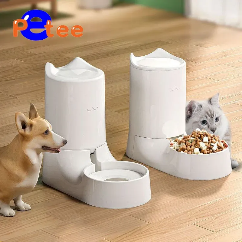 Fütterung von 2,5 l Automatische Haustier Hunde Katzenfutterabtretbare Hundekatze Wasserspender Lebensmittel Fütterung Haustierversorgungen Haustierbrunnen