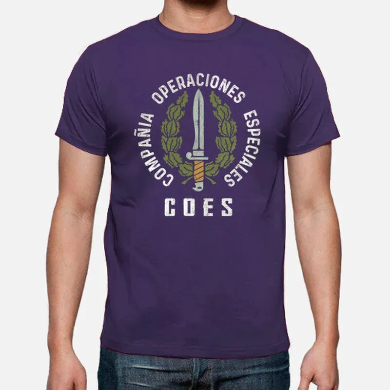 Spanische Spezialoperationen Coes Men T-Shirt Kurzarm Casual 100% Baumwollhemden Größe S-3xl 240424