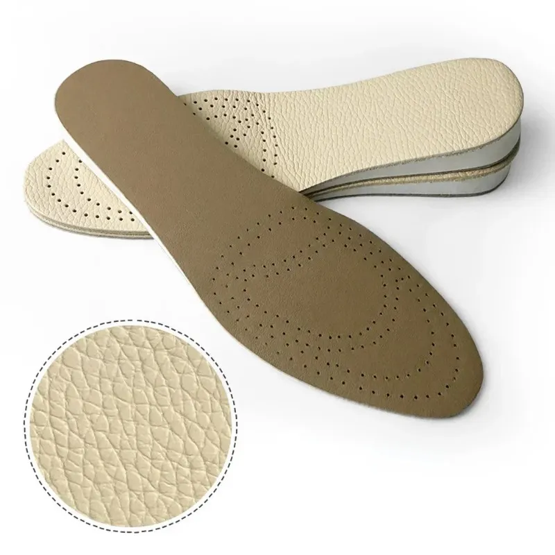 Double-sided Cowhide Sports Insole Casual Shoes Heightening Pad Breathable Sweat Absorption Deodorant Sports Shock Absorption