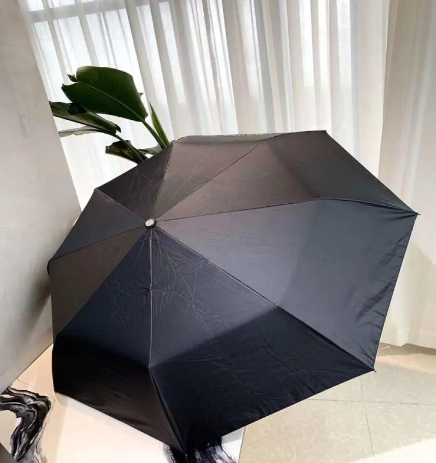 C classico a 3 volte ombrello nero fulloutomatico 2020 ultimo stile parasole con scatola regalo e borsa in pelle per VIP Client3886726
