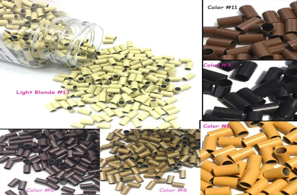 Micro Ring Loop Link Beads Straight Copper Beads Feather Hair Extension Tools 34x30x60mm 1000Pcs per lot bag5392070