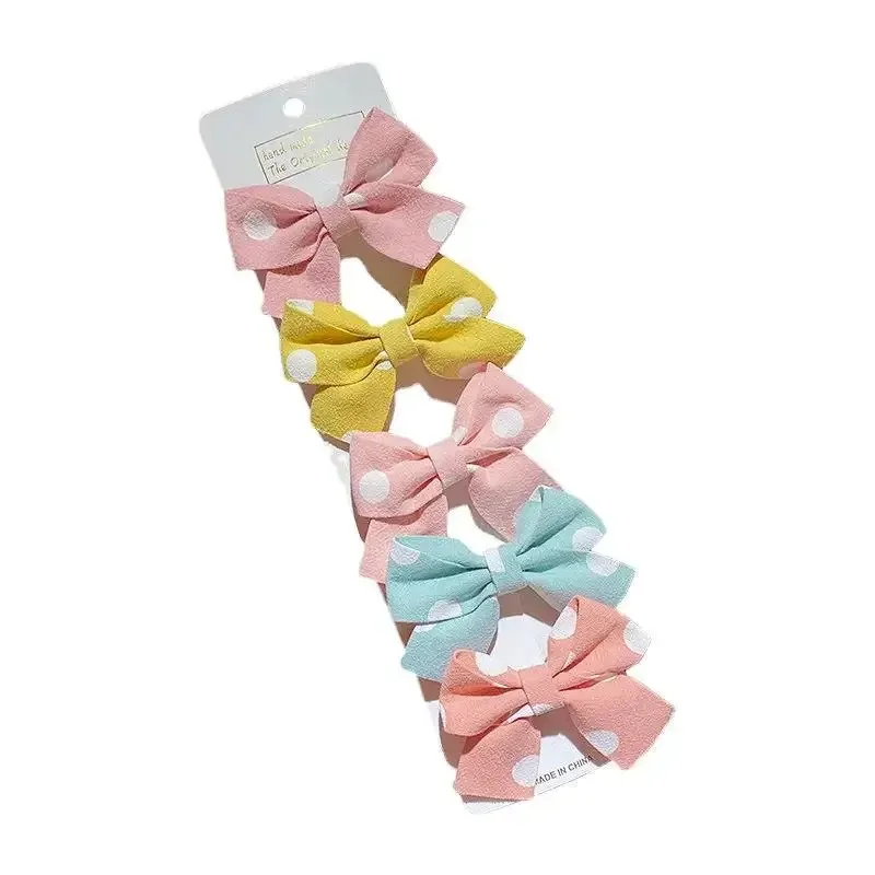 New Solid Ribbon Bowknot Hair Clips For Baby Girls Handmade Cute Bows Hairpin Barrettes Headwear Kids Hair Accessories