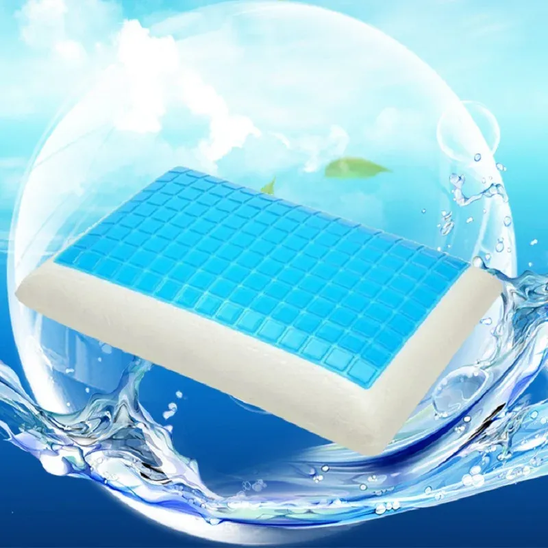 Kissenkühlung Gel infundiert Memory Foam Kissen für heiße Sommernächte mit abnehmbarer waschbarer Abdeckung Tiefe Schlaf- und Nackenschmerzlinderung