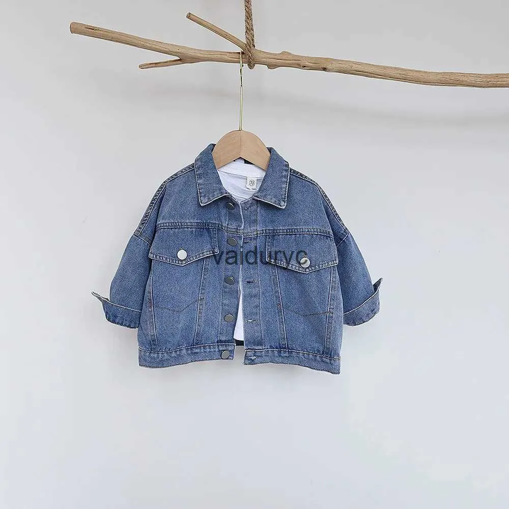 Jacken Autumn Kids Jacke Jungen Jeans Mantel Single Breast Girl Coat LDREN Jacke H240509