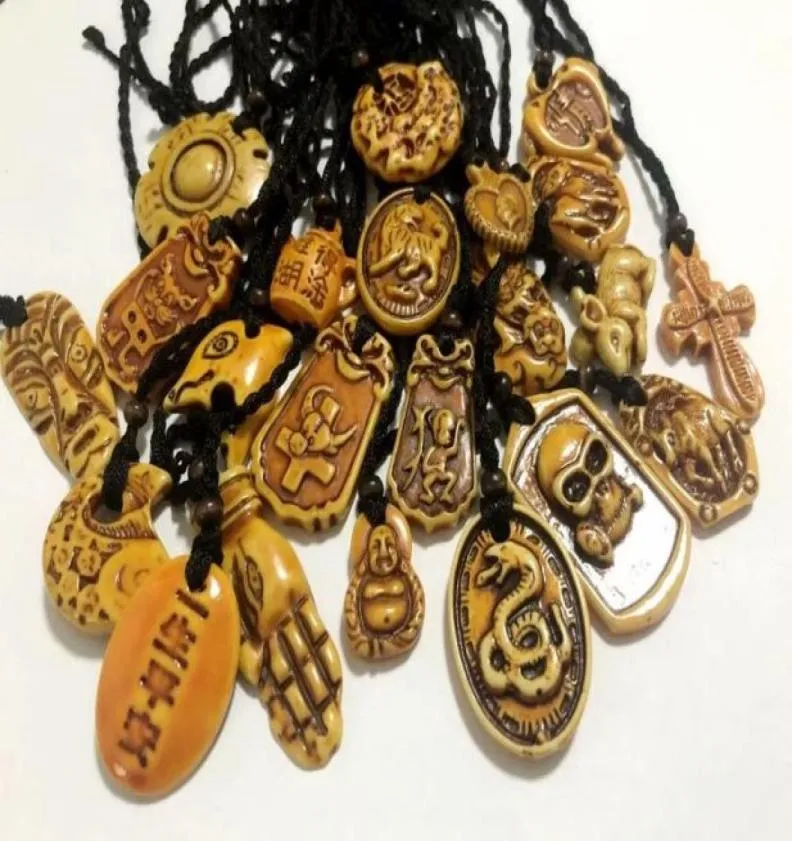 YQTDMY 12 PCS Punk Cool Boy Men039s Faux Yak Yak Bone Talled Amuleto Mixed Totem Charms Amulet Posting Pense Gift88304567005468