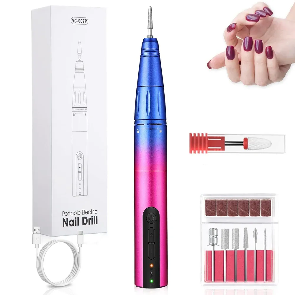Drills Professional Cordless Nail Drill Portable Rechargeable Electric Efile Nail Machine File for Acrylic Nail Manicure Pedicure Tool