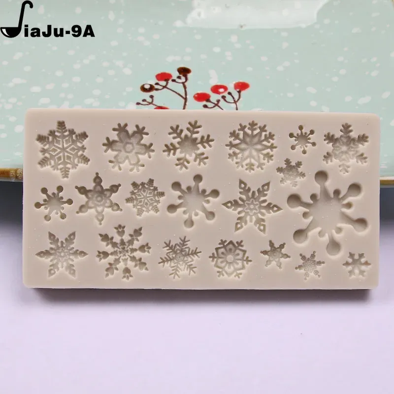 Moulds Christmas Series Snowflake Silicone Fondant Cake Mold Pastry Decoration Baking Mold Fondant Cake Decoration Tools Accessories