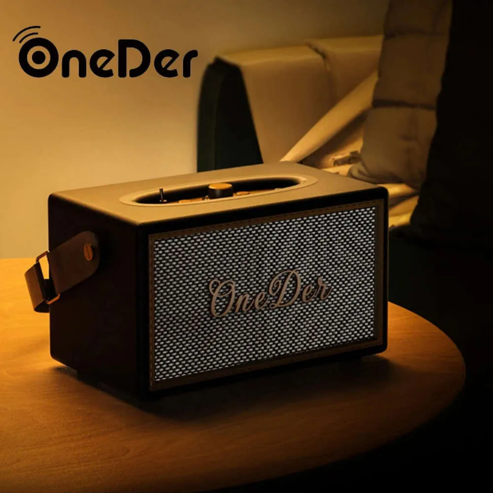 Oneder D6 Vintage Bluetooth En haut-parleur luxe Portable Outdoor Home Decoration classique Marshall Bluetooth Sound Subwoofer