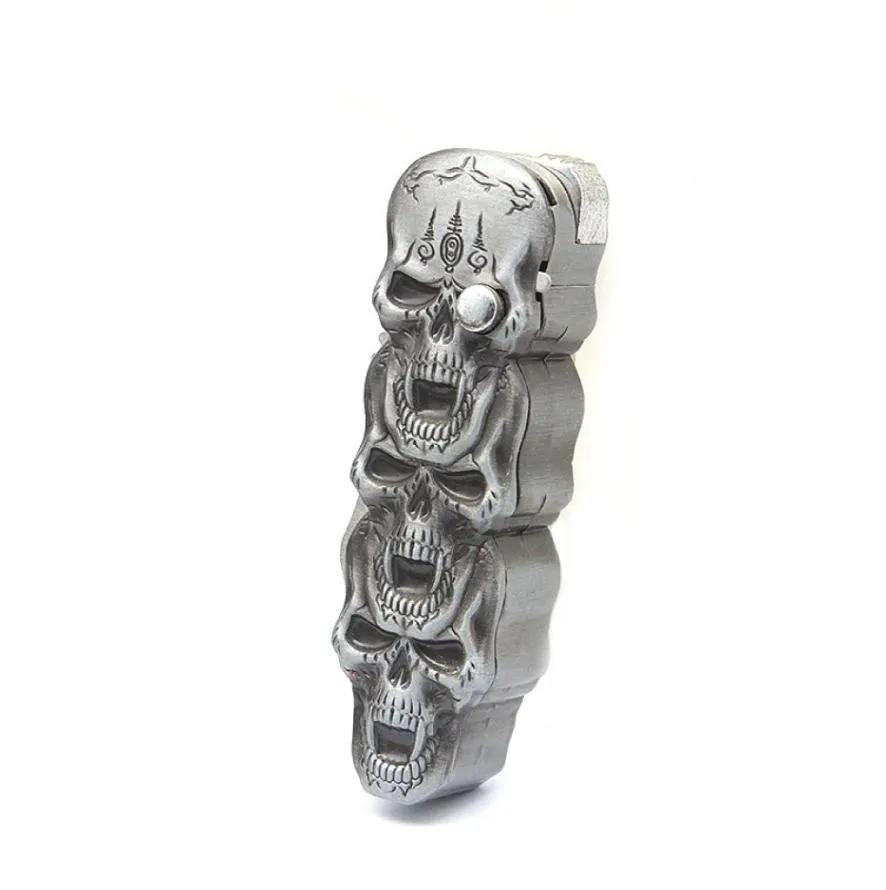 Creative Gas Lighters Skull Shape Bight With Knife Multifonctional Windprooter Jet Butane Cigarette Lighter66065822630969