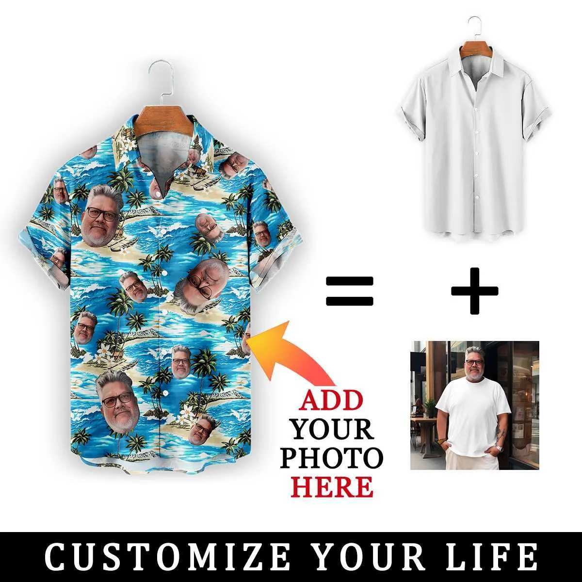 Camicie casual maschile per la camicia hawaiana personalizzata top personalizzati da donna estate da donna camicie oversize camicie personalizzate design da spiaggia per feste di compleanno 240424 240424