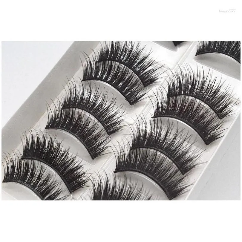 Falska ögonfransar Vendor Eyelash Mask för dusch förlängt tjock halv hård 10 mekanism manual 3d faux drop leverans otapq