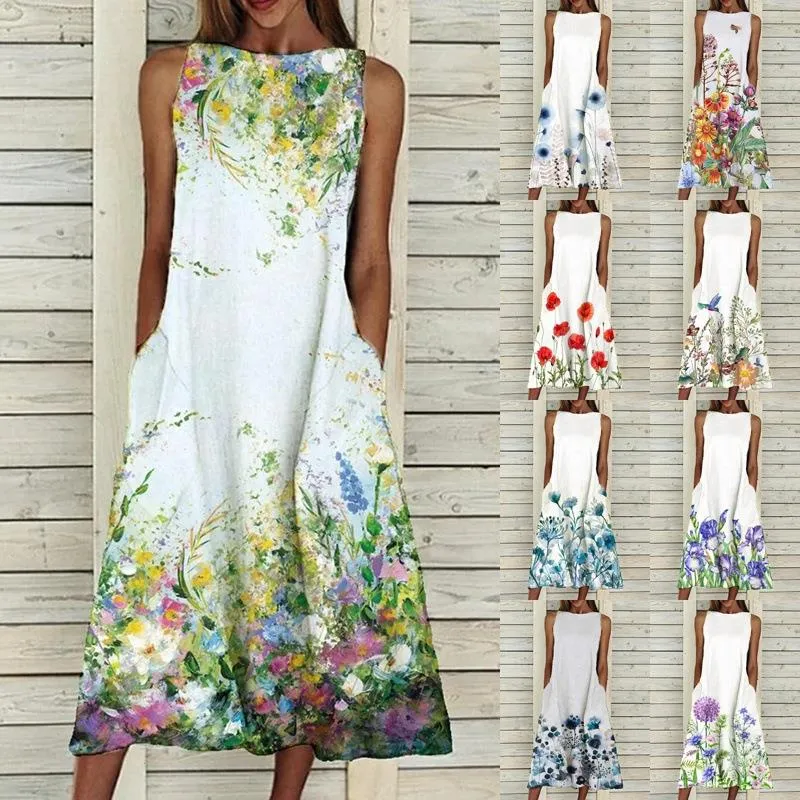 Direct aanbod dames zomerjurk zoom bloemenprint elegant