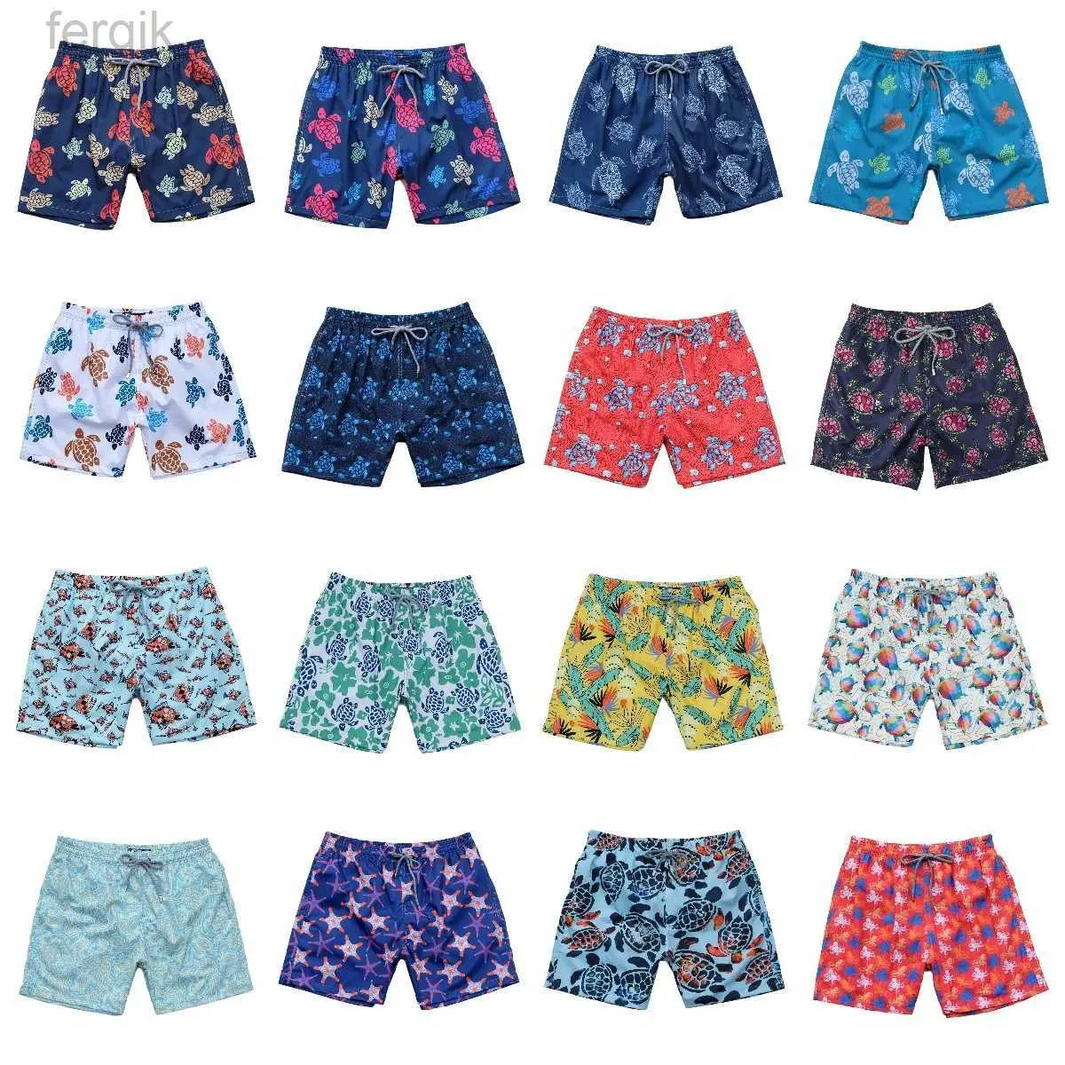 Men's Shorts High Quality Turtle Swimming Shorts Mens Beach Shorts Swim Trunks With Triangular Inner Stretch Quick Drying Bermuda Boardshort d240426