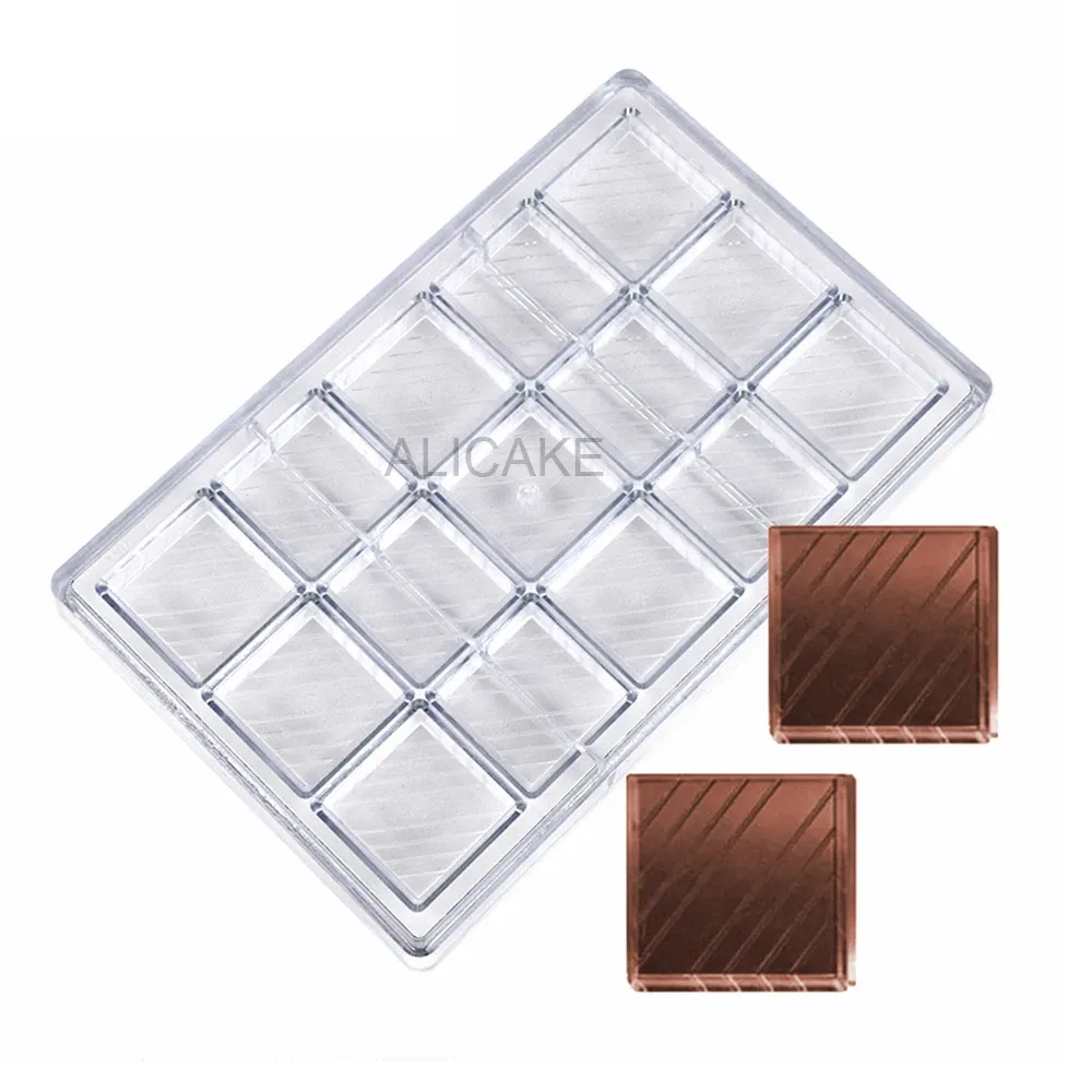 Moules 15 Cavité Polycarbonate Chocolate Moule professionnel Candy Bonbons Nuggets Bakery Bakery Baking Pastry Tools Moule