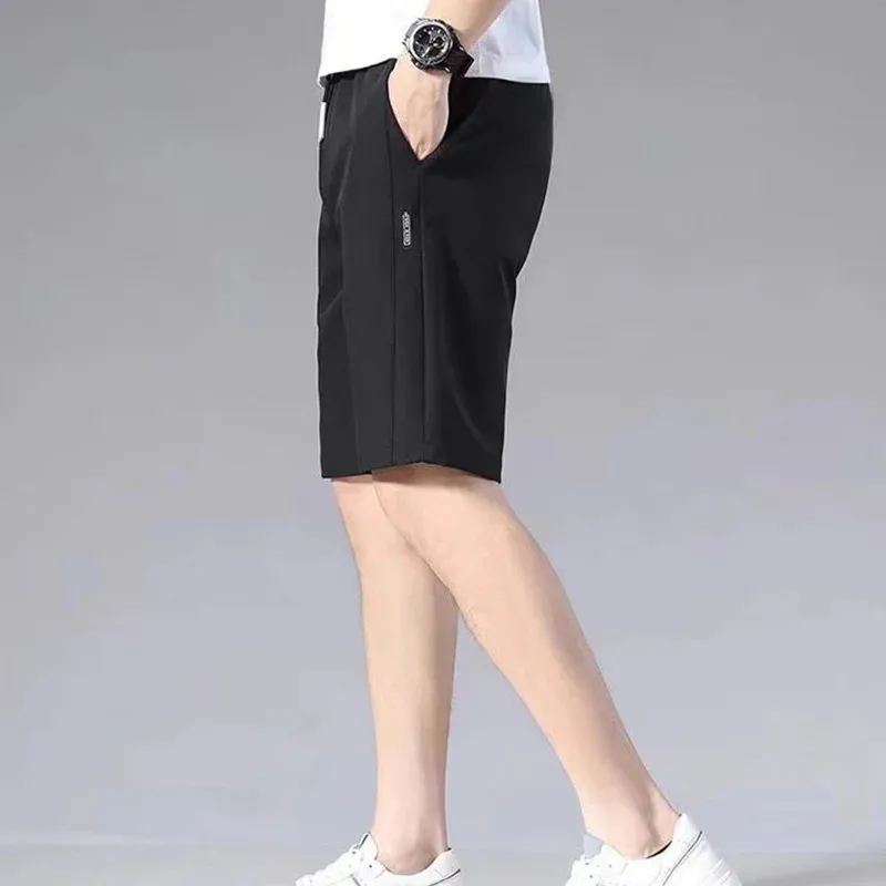 Men s Summer Ice Silk Shorts Thin Breathable Cool Splice Beach Middle men-s-summer-ice-silk-shorts-thin-breathable-cool-splice-beach-middle