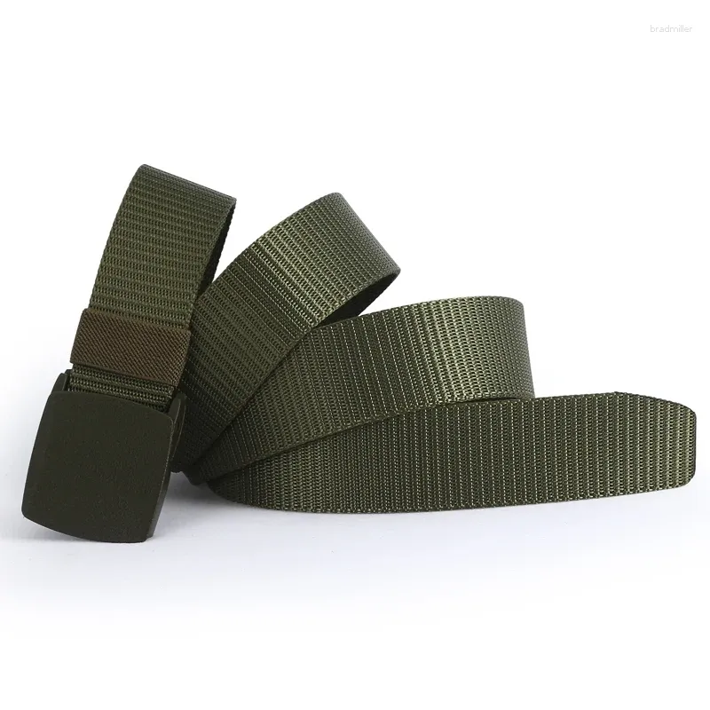 Belts Man Belt Nylon Cotton Material Plastic Automatic Buckle Ourdoor Sports For