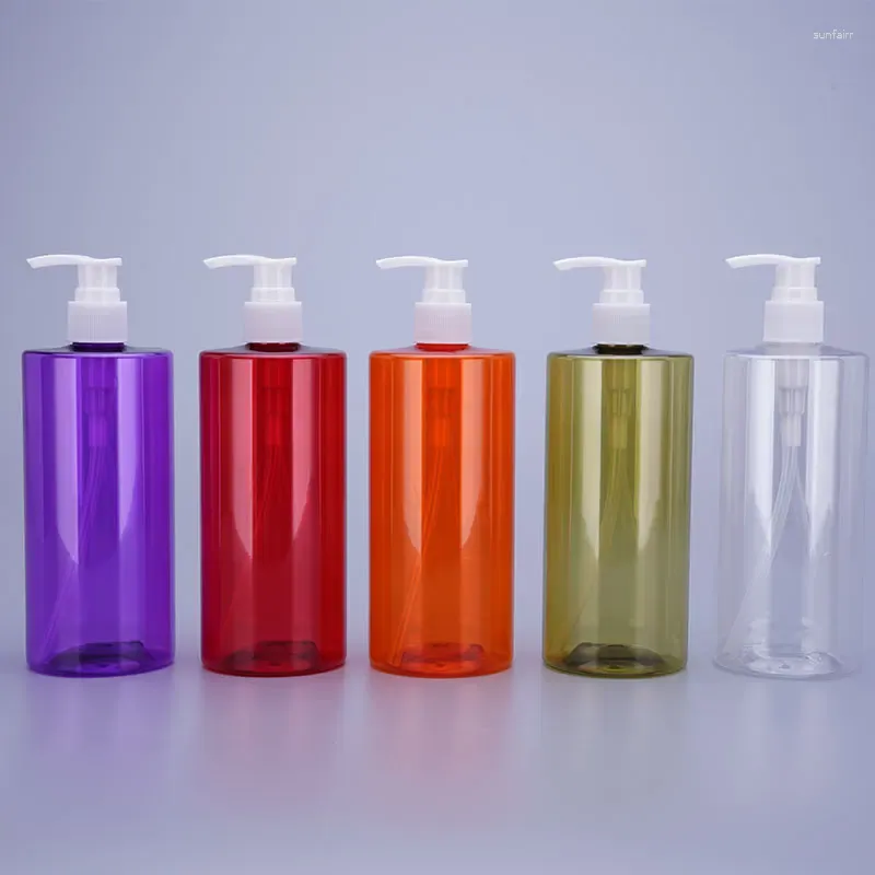 Garrafas de armazenamento 14pcs 460ml shampoo de plástico transparente vazio com óleos essenciais da bomba Gel de chuveiro de embalagem cosmética