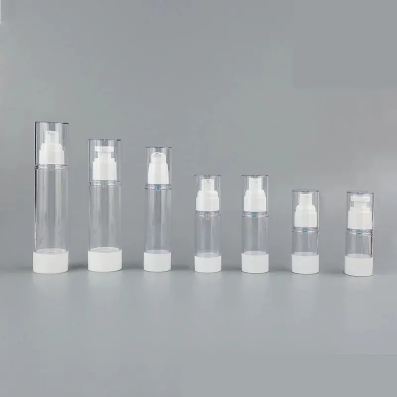 15/30/50/80/100ml Vacuum Spray Refill Bottle Travel Cosmetic Packaging Empty Airless Box Plastic Vacuum Spray and Pump Lotion