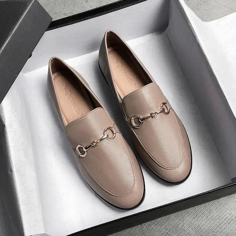 Casual skor kvinnor damer platt mode vintage brittisk läder oxford loafers storlek 44 bekväma grunt lägenheter guld