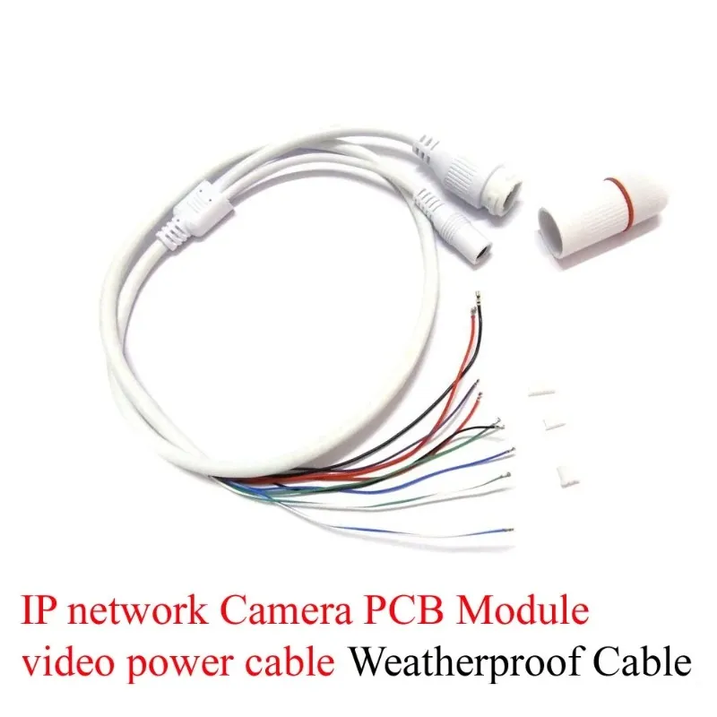 Anpwoo CCTV POE IP network Camera PCB Module video power cable 65cm long, RJ45 female connectors with Terminlas,waterproof cable