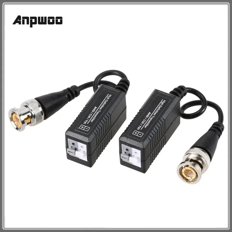 ANPWOO BNC HD 2M 3M CCTV via Twisted Pairs Adapter HD CVI/TVI/AHD Passiv video Balun Male BNC till UTP CAT5/5E/6 Network Camera