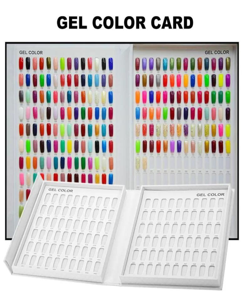 Nail Gel Polish 120216 Colors Model Color Display Box Book Dedicated White Nail Gel Polish Display Card Chart with Tips6660680