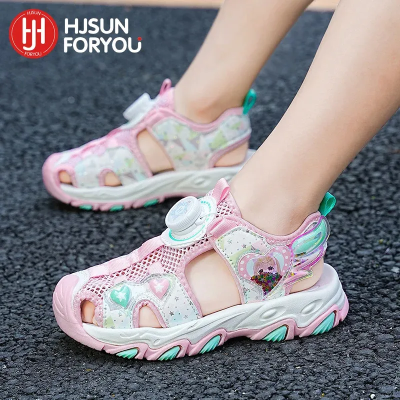 Summer Children Sandals Girls Scarpe Sport Sports Spect Kids Sneakers Fashion Sandals a colori per caramelle leggero 240415