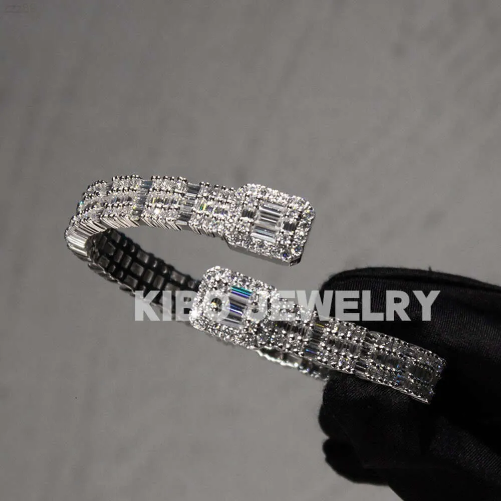 Fijne hiphop sieraden sterling zilveren vvs stokbrood moissaniet diamanten armbandbanden armband
