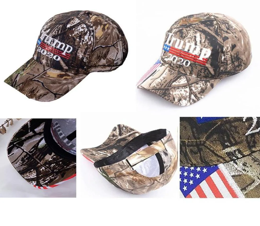 Camo Donald Trump Hat Make America Great MAGA Caps USA Flag 3D Embroidery Letter Snapback Camouflage Mens Baseball Cap for Women D1152032