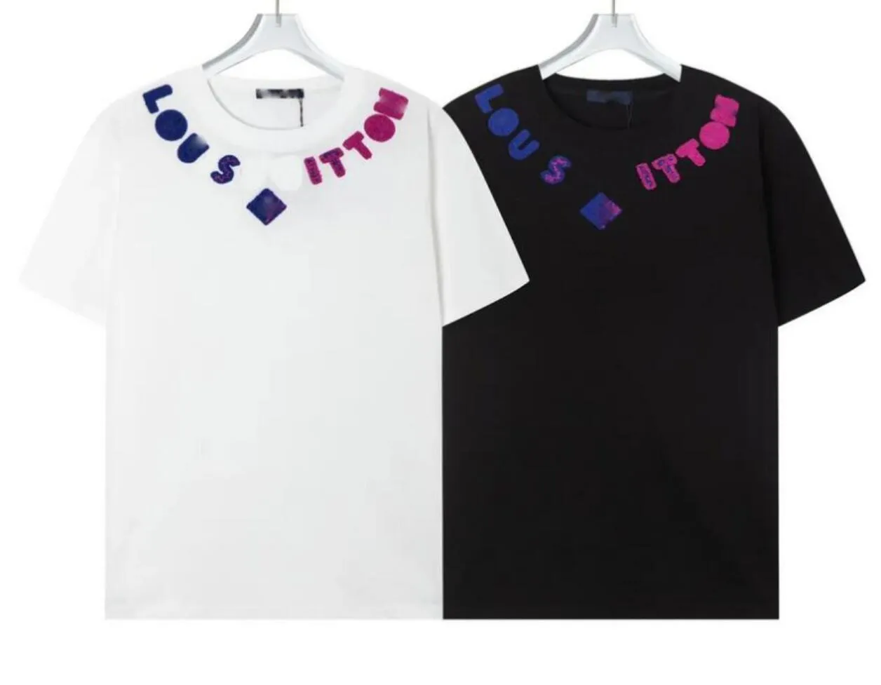 Designerski koszulka męska unisex moda damska luźna bawełniana bawełniana krótkie rękaw L-literowa koszulka Hip Hop Street Wear v T-shirt Casual Top T-shirt