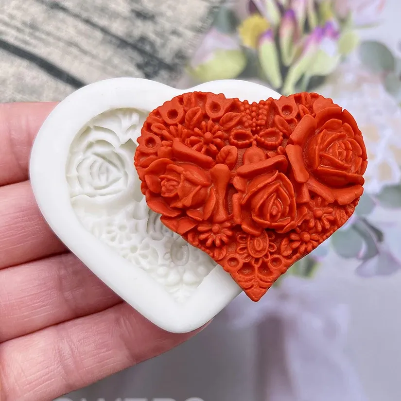 Molds Rose Heart Siliconen Mold Sugarcraft Chocolade Cupcake Baking Mold Fondant Cake Decorating Tools