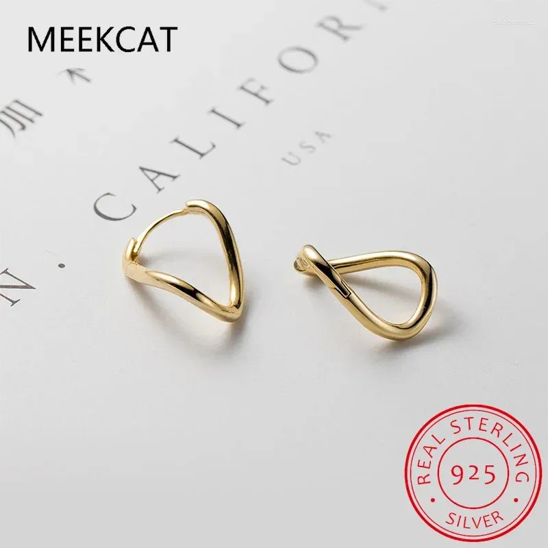 Hoop Earrings 925 Sterling Silver Minimalist Geometric Lines Wavy Earring for Women Fashion Unique Ear Clasps Party Jewelry Gift BKEJ185