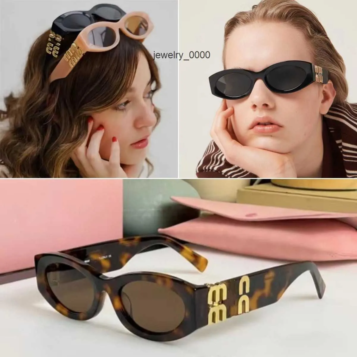 Miui Солнцезащитные очки роскошные овальные солнцезащитные очки Современная изощренность дебютант стиль двойной мост Дизайн Good Materal