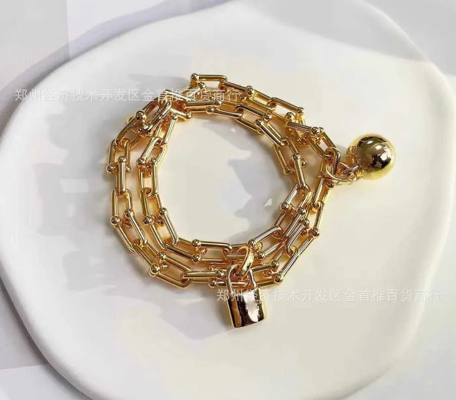 Tiffaysdijia style ball lock U-shaped Bracelet double layer UHZ8