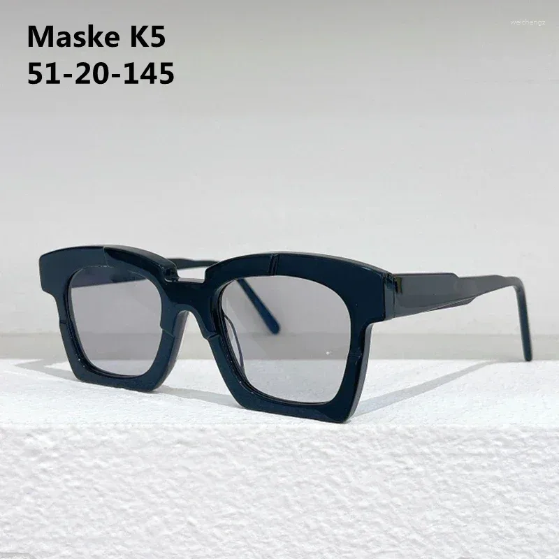 Solglasögon Maske K5 Square Oregelbundna hållbara män High-end mode Original Classic Designer Acetate Solar Glasses With