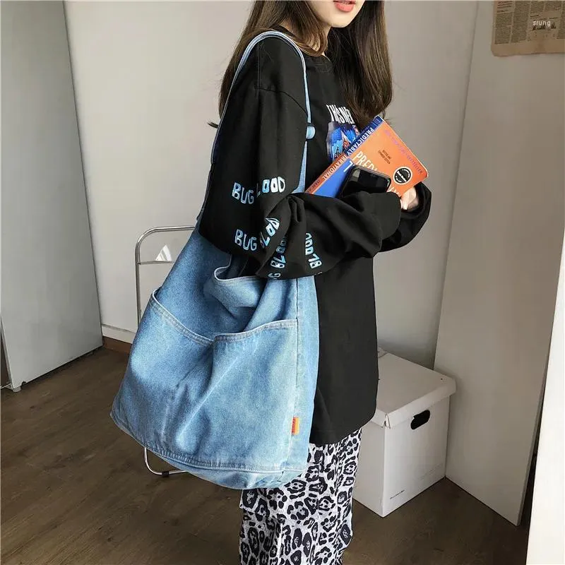 Totes Fashion Women's Shoulder Bag Casual Simple Solid Handbag For Women 2024 Blue Large Capacity Female Crossbody Shopper Bags