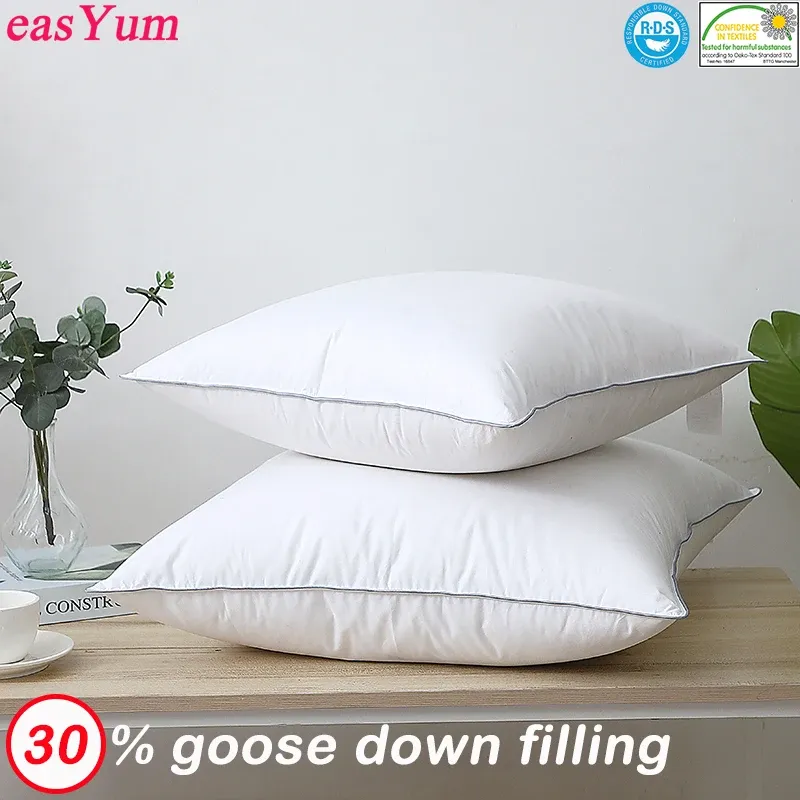 Pillow 30x50 40x60 50x70cm 100% Cotton Goose Down Feather Christmas Bed Neck Support Cervical Lumbar Cushion Waist Pillow