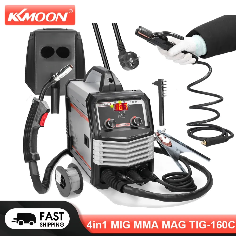 Shavers Kkmoon 4in1 Mig MMA Mag Tig160C溶接Hine半自動IGBTインバーターウェルダー電気溶接Hine Mig Welder