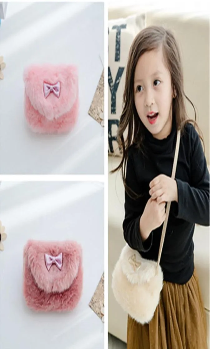 Nowe urocze dzieci księżniczka Dziewczyna Mini Cross Body Bag Fashion Bowknot naśladowanie fur